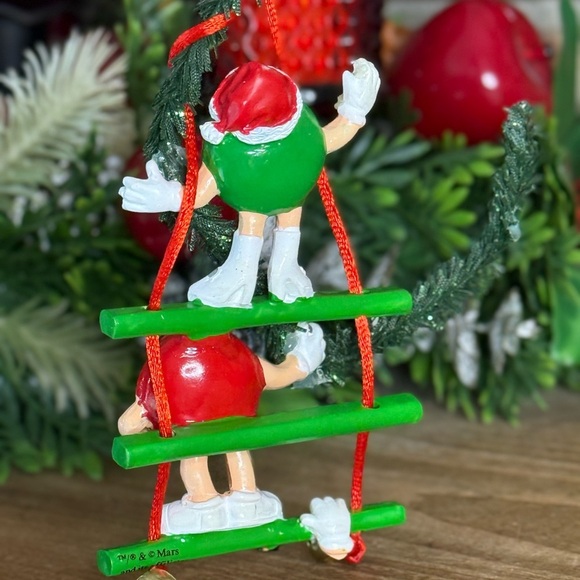 1990’s M&M's Green and Red Christmas Ornament - Picture 6 of 8